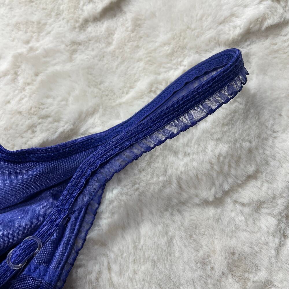 🔥Vintage Y2K Frederic Of Hollywood Purple Lace Babydoll Lace Up Coquette Dainty - Picture 12 of 16